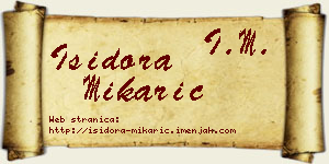 Isidora Mikarić vizit kartica